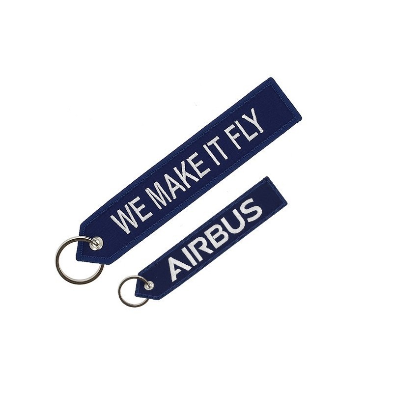 Porte clés bleu Airbus "We make it fly"